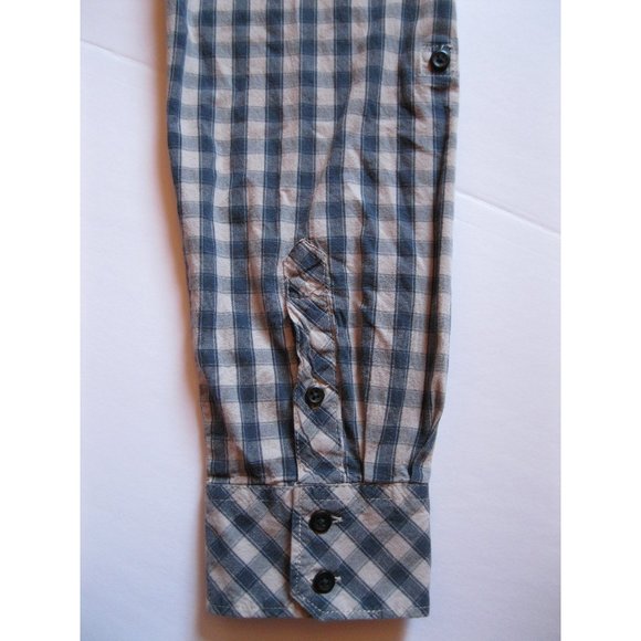 Sonoma Life + Style Blue and Tan Long Sleeve Shirt - Picture 7 of 11